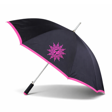 Automatik-Regenschirm aus Pongee schwarz/magenta